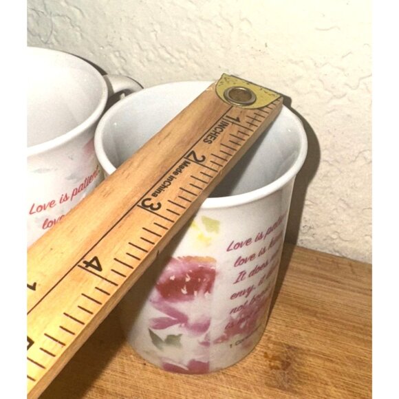 Bay Island Floral Love Is Patient Ceramic Mugs Set Of 2 Microwave & Dishwasher S - Picture 5 of 6